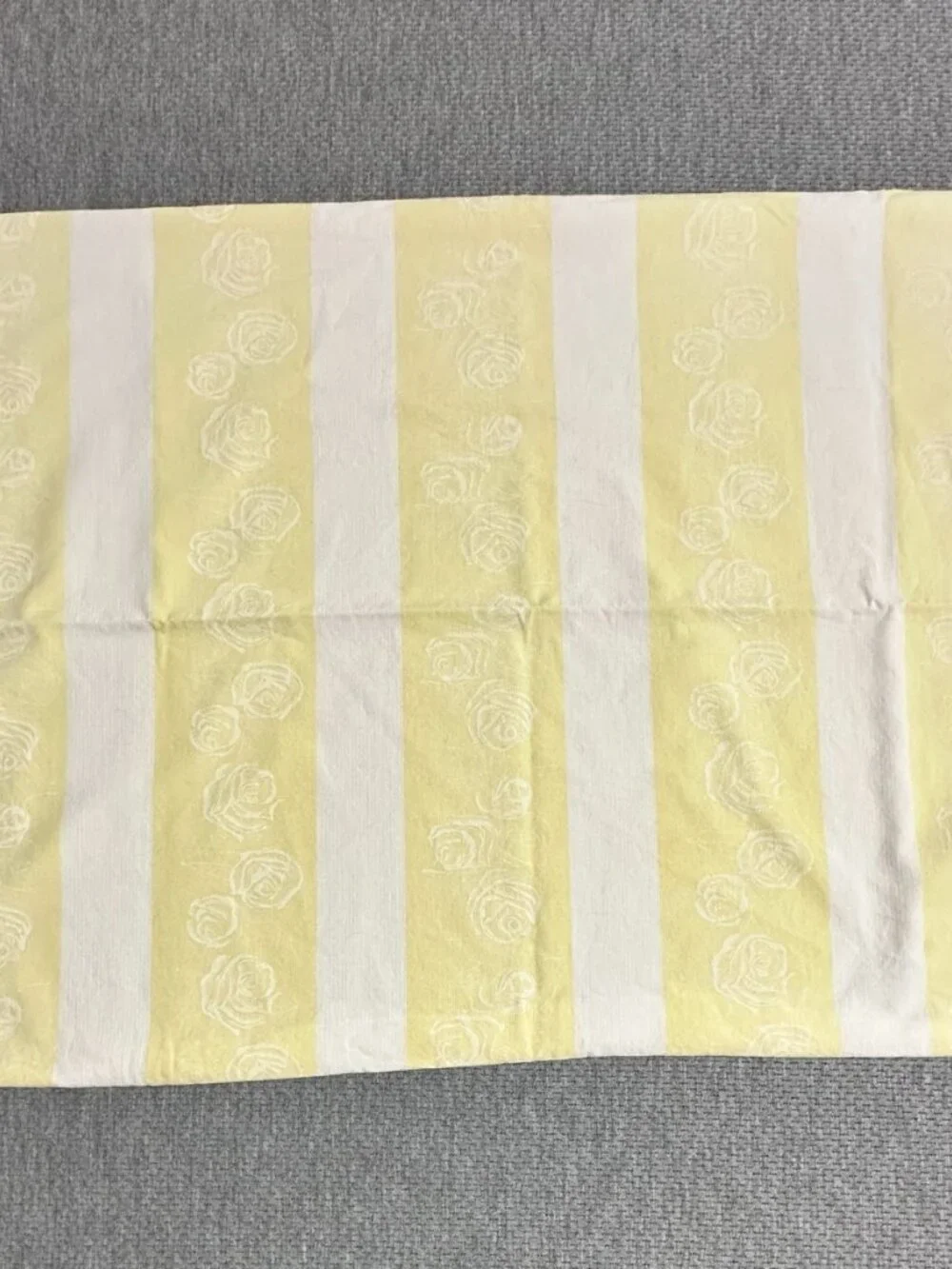 1950s Vintage Cotton Ticking Pillow Zippered Cover Freund Manhattan Cottagecore